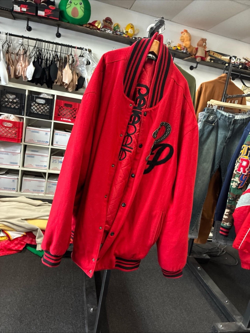 Men’s PELLE PELLE  Soda Club 🥤 Varsity Jacket SZ 5XL Red BLK Super Rare Used